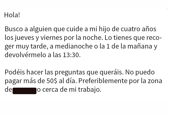 15 Publicaciones delirantes de padres prepotentes buscando niñeras