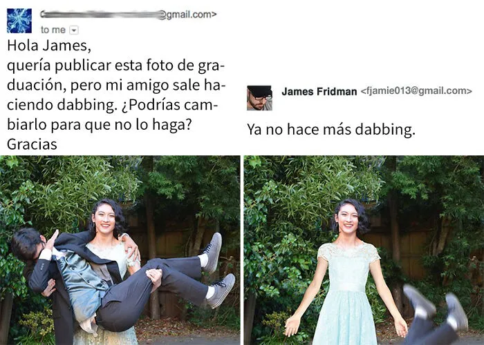 30 De las mejores imágenes photoshopeadas por James Fridman, el troll que se toma las peticiones muy literalmente