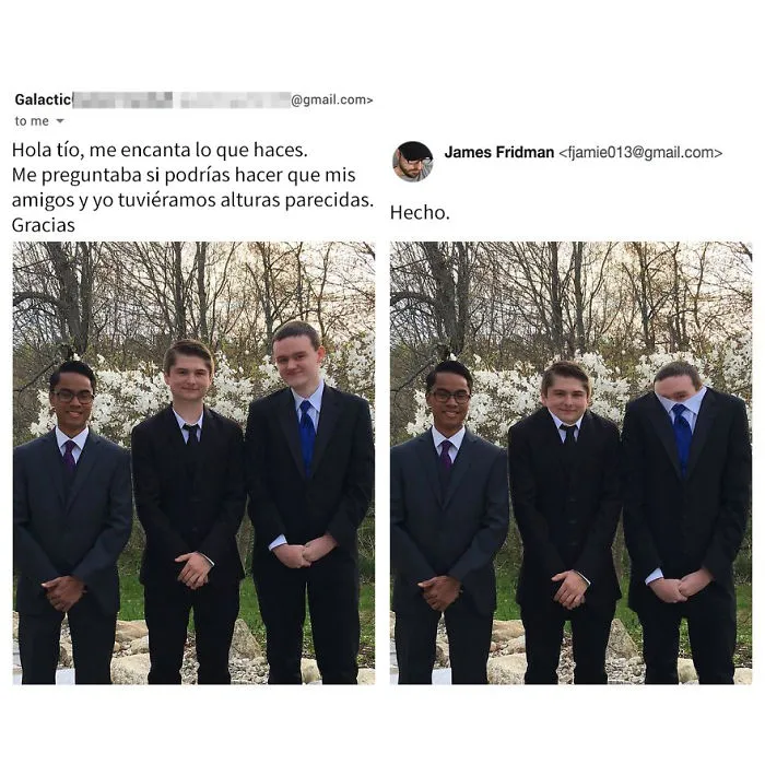 30 De las mejores imágenes photoshopeadas por James Fridman, el troll que se toma las peticiones muy literalmente