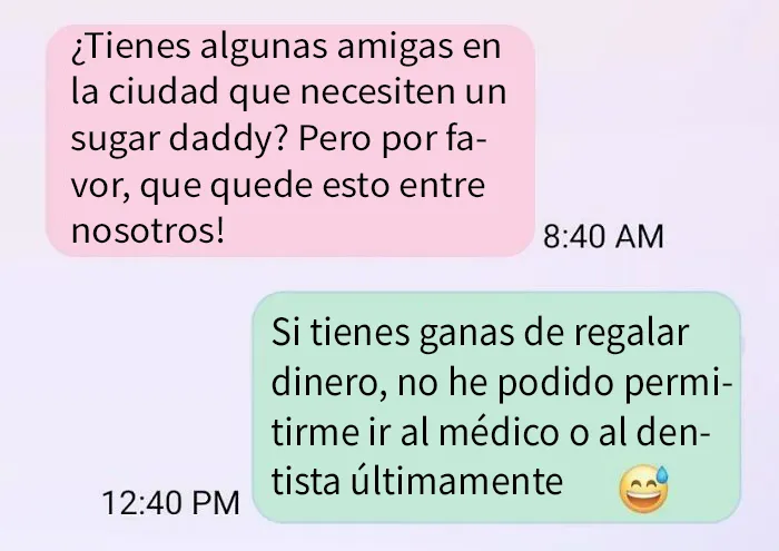 Mensaje asqueroso que envió el padre de mi novia. Casi nunca se comunica con ella y envió esto de repente. Nunca respondió