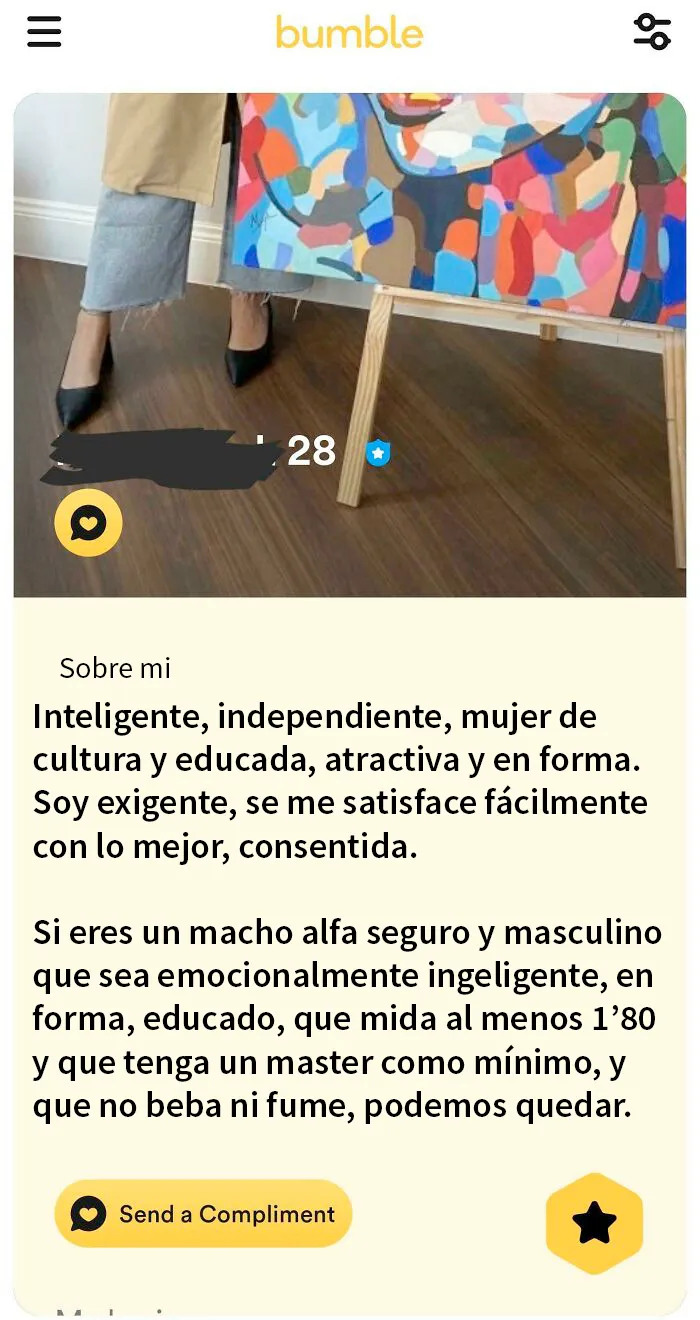 Fácilmente satisfecha con lo mejor