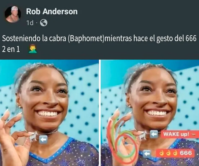 Se cree que Simone Biles es satánica