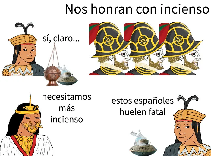 Los conquistadores españoles se podrían duchar de vez en cuando