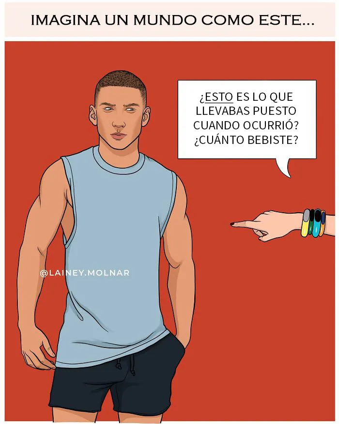 Esta artista señala el sexismo cotidiano poniendo a hombres en el lugar de las mujeres (8 viñetas)