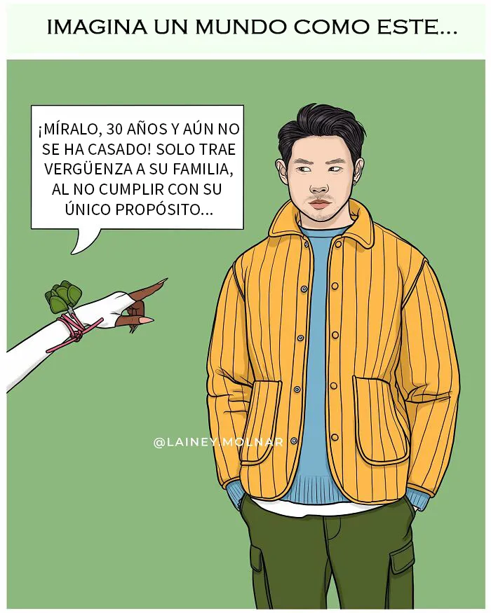 Esta artista señala el sexismo cotidiano poniendo a hombres en el lugar de las mujeres (8 viñetas)