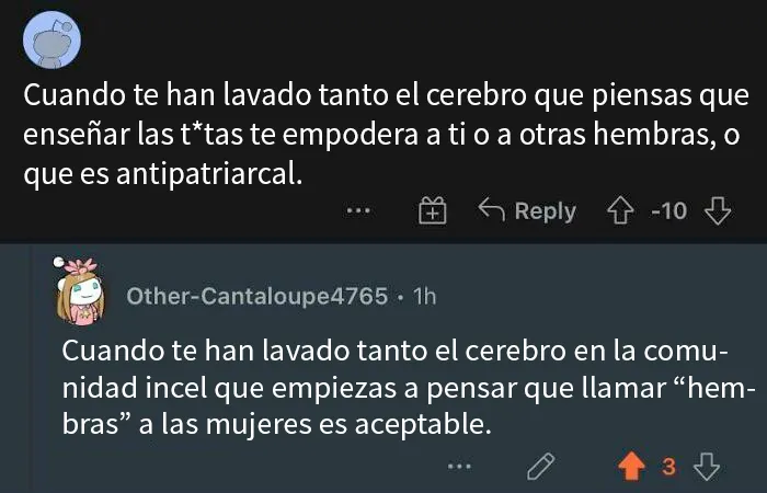 Toda la sección de comentarios estaba plagada de incels