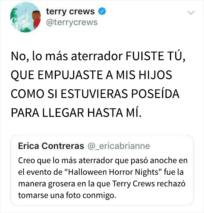 Terry Crews le responde a una “fan”