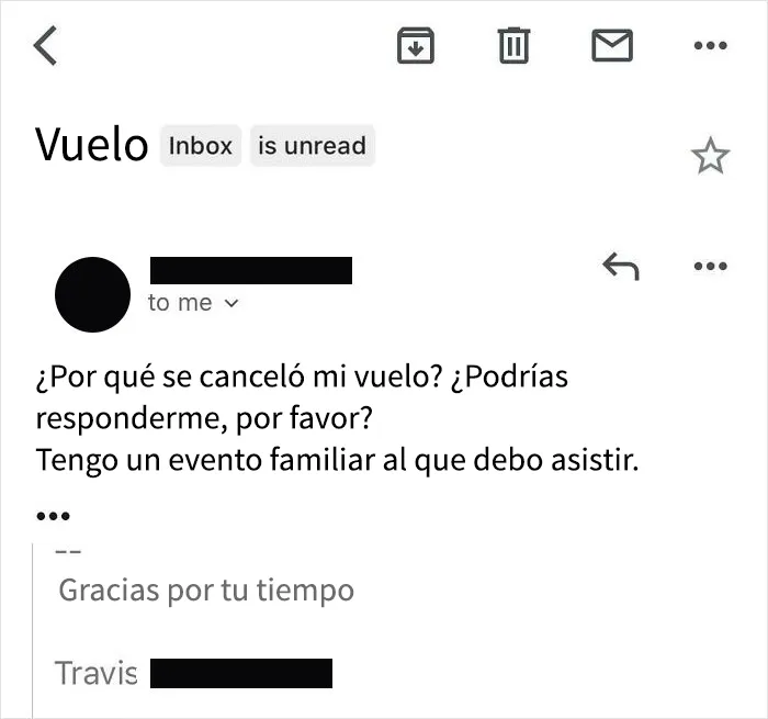 La persona que hackeó mi tarjeta de crédito me envió un correo electrónico preguntándome por qué cancelé su vuelo 