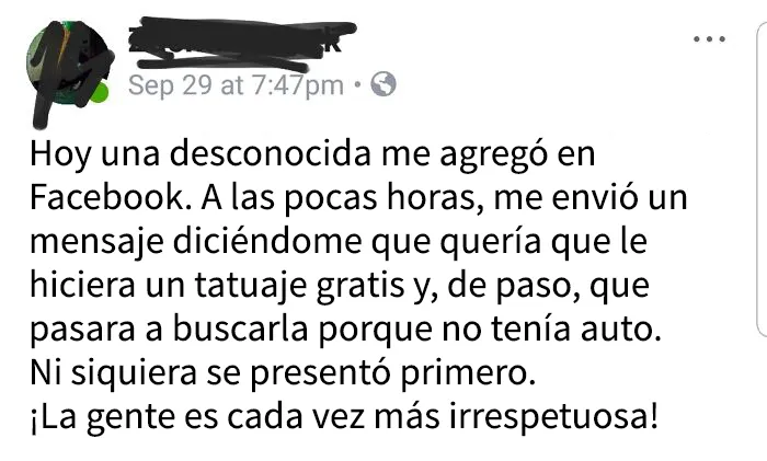 Esto lo compartió un tatuador de mi ciudad