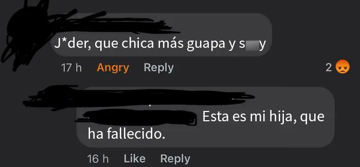 Una amiga perdió a su hija hace unos dos años y compartió una imagen de ella. Este tipo respondió