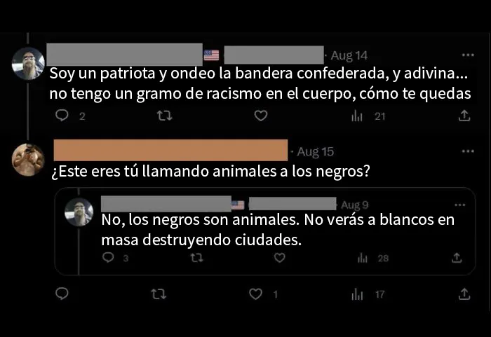 Cuando le recuerdas a un racista que sus tuits son públicos