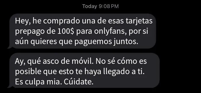 Mi ex me ha enviado esto "accidentalmente". Hace poco que rompimos y sabe que aún me duele