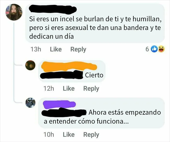 Se creen que asexual es lo mismo que incel