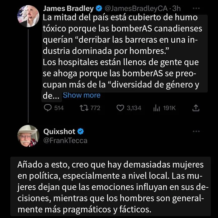 Las mujeres son las culpables de los incendios en Canadá
