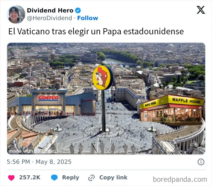 Ciudad del Vaticano probando el sueño americano