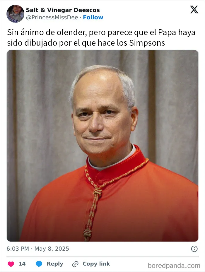 El nuevo Papa tiene cara de ser de Springfield para algunos