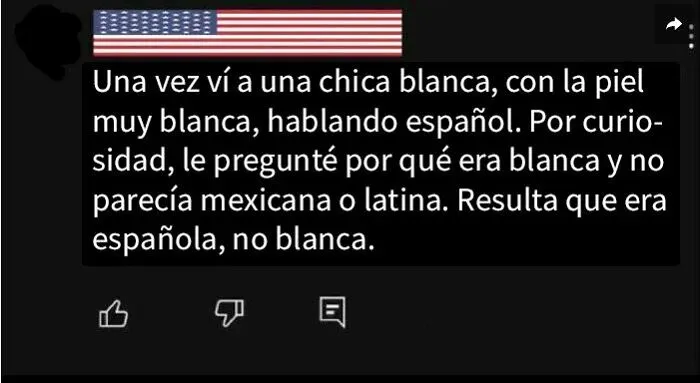 Resulta que era española, no blanca