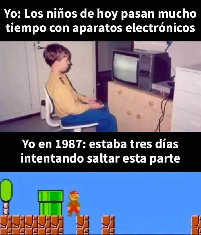 Niño jugando videojuegos retro en televisión antigua recordando publicaciones del pasado y nostalgia para mayores.