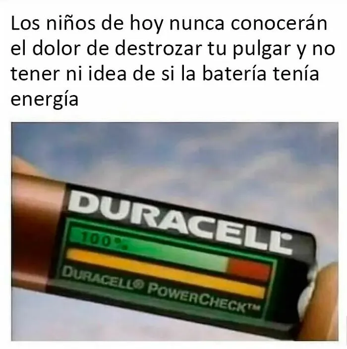 Batería Duracell con medidor de energía que solo entenderás si eres lo bastante mayor recordando objetos del pasado.