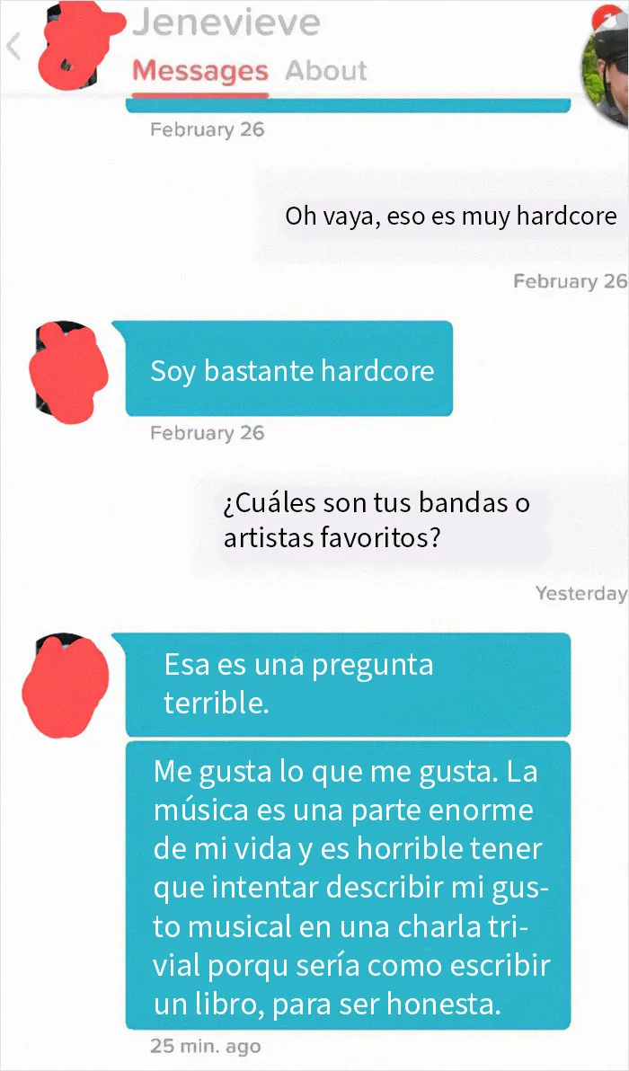 Disculpa por preguntar por tus intereses