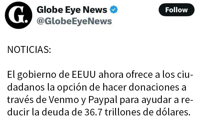 Intento de pagar la deuda nacional