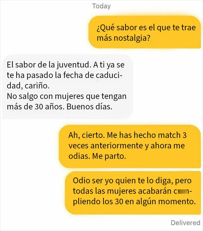 La ironía es que él tiene 30 años