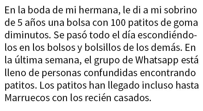 Niño +  patitos = caos
