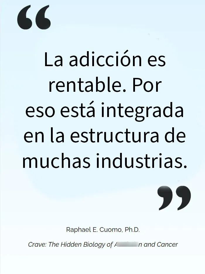 Cita del nuevo libro de Raphael Cuomo sobre conductas adictivas y salud