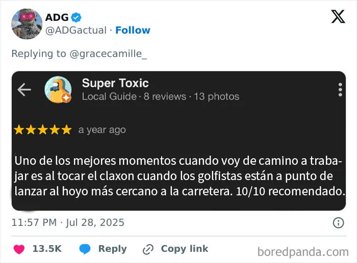 Vivo a un bloque de distancia de un campo de golf y me encanta cuando se presenta esta oportunidad