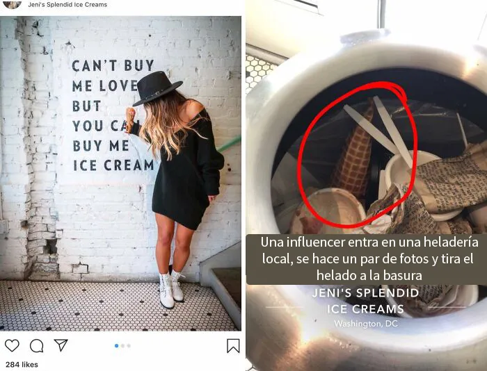 Gastó $7 en un cucurucho de helado para una foto de Instagram y luego lo tiró.