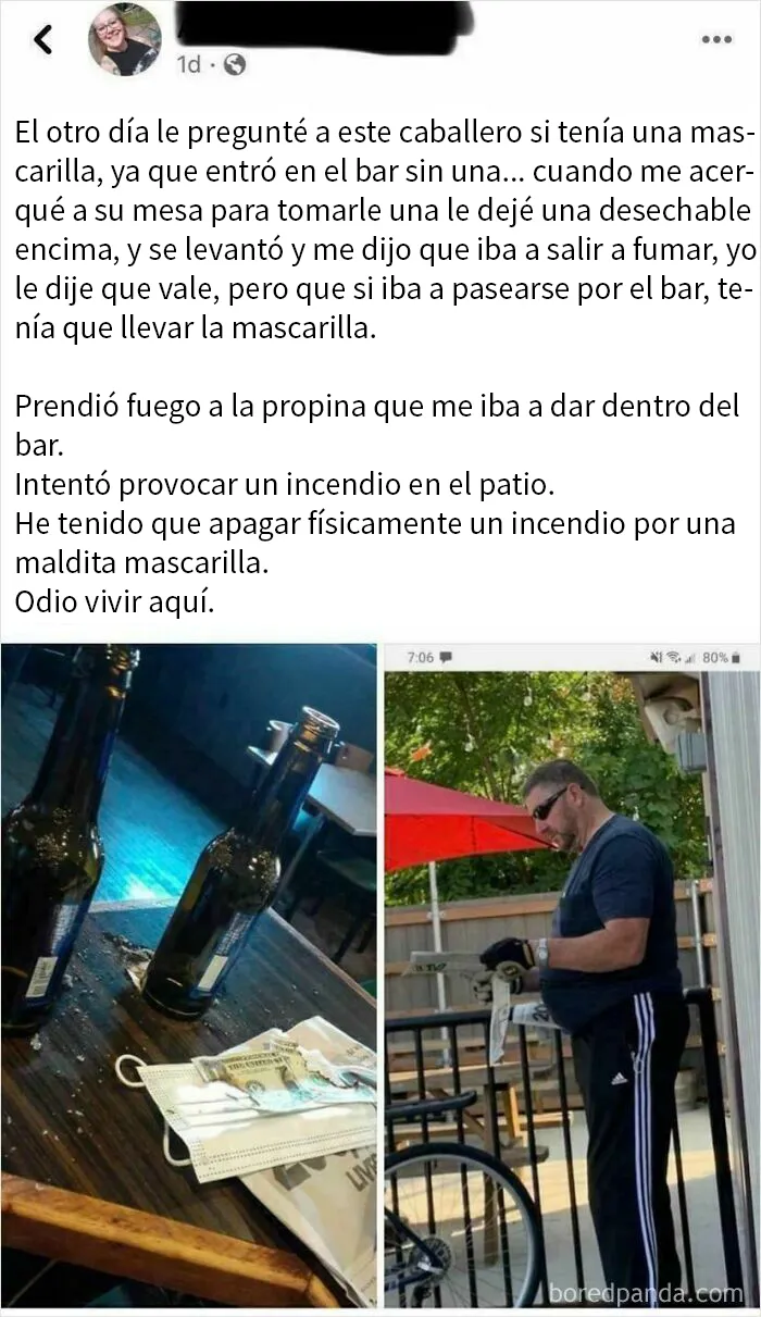 Inició un incendio para evitar ponerse mascarilla