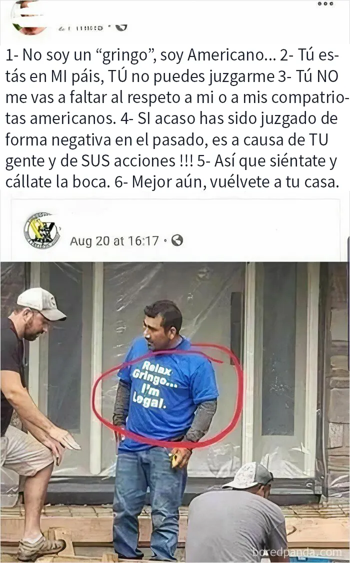 "Relájate gringo, soy legal"