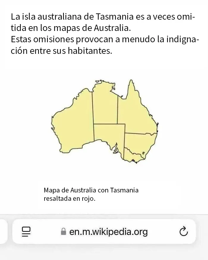 Intento de no omitir Tasmania