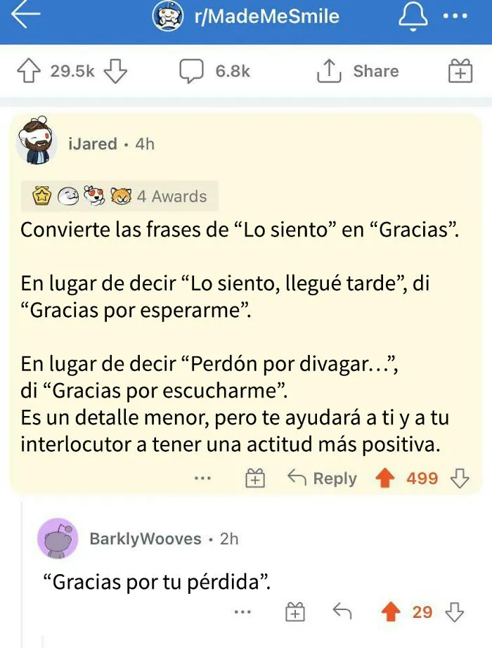 Gracias por tu pérdida