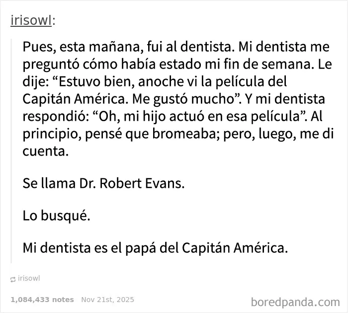 Dato Curioso: El papá de Chris Evans es dentista y todavía trabaja