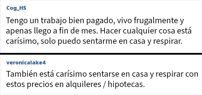 Es caro hasta respirar