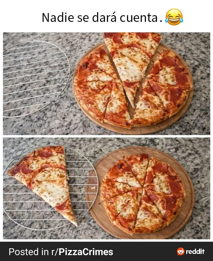 La misteriosa pizza menguante