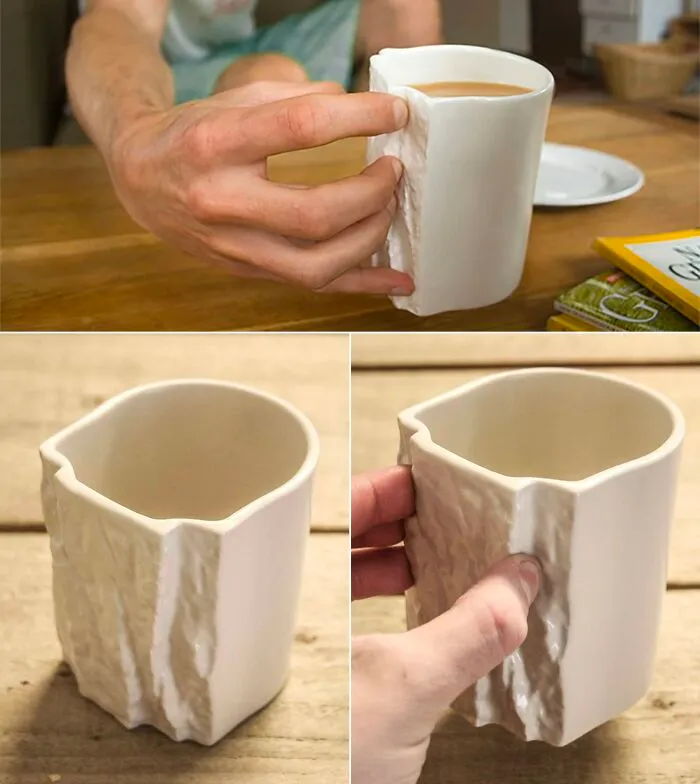Un escalador crea una taza que es casi imposible de agarrar