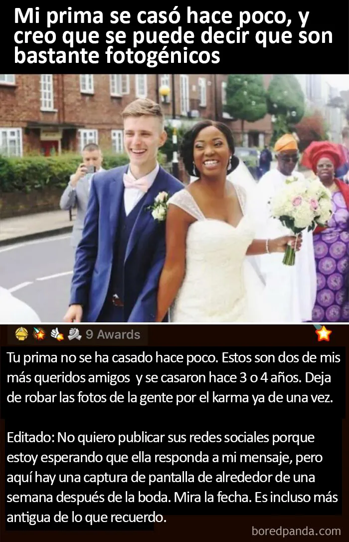 Robando fotos de una boda para conseguir karma en reddit