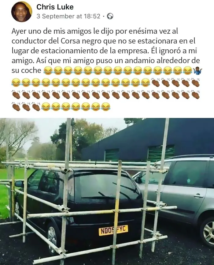 Imagina encontrarte tu coche así