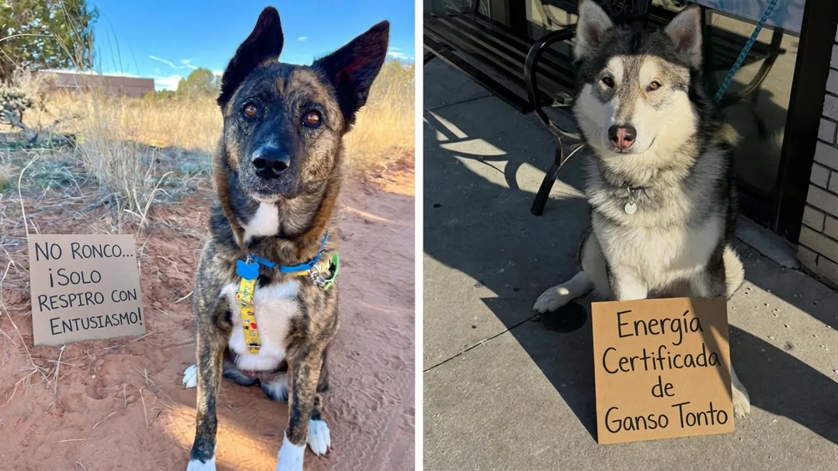 30 Perros en adopción con divertidos carteles mostrando su personalidad