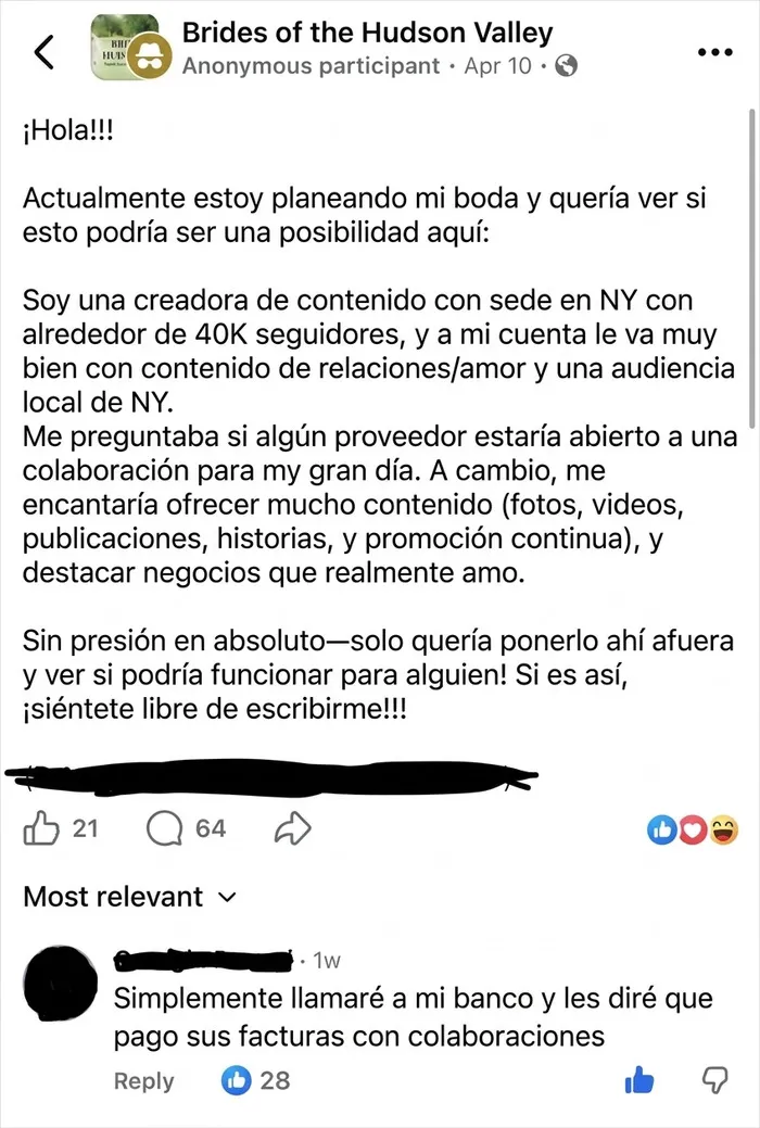 Boda gratis a cambio de visibilidad