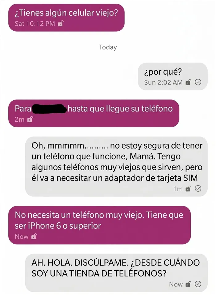 Mi madre pidió un «teléfono viejo» como sustituto temporal para mi tío; le ofreci uno, pero no puede ser demasiado antiguo: tiene que ser un iPhone 6 o superior.