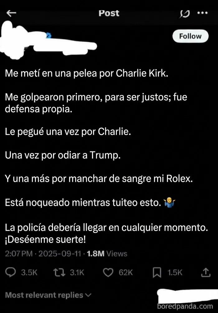 Sangre en su rolex, por dios