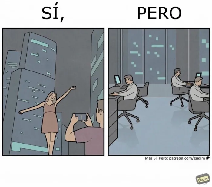«Sí, pero»: 24 Viñetas de Anton Gudim que captan la ironía de los momentos cotidianos