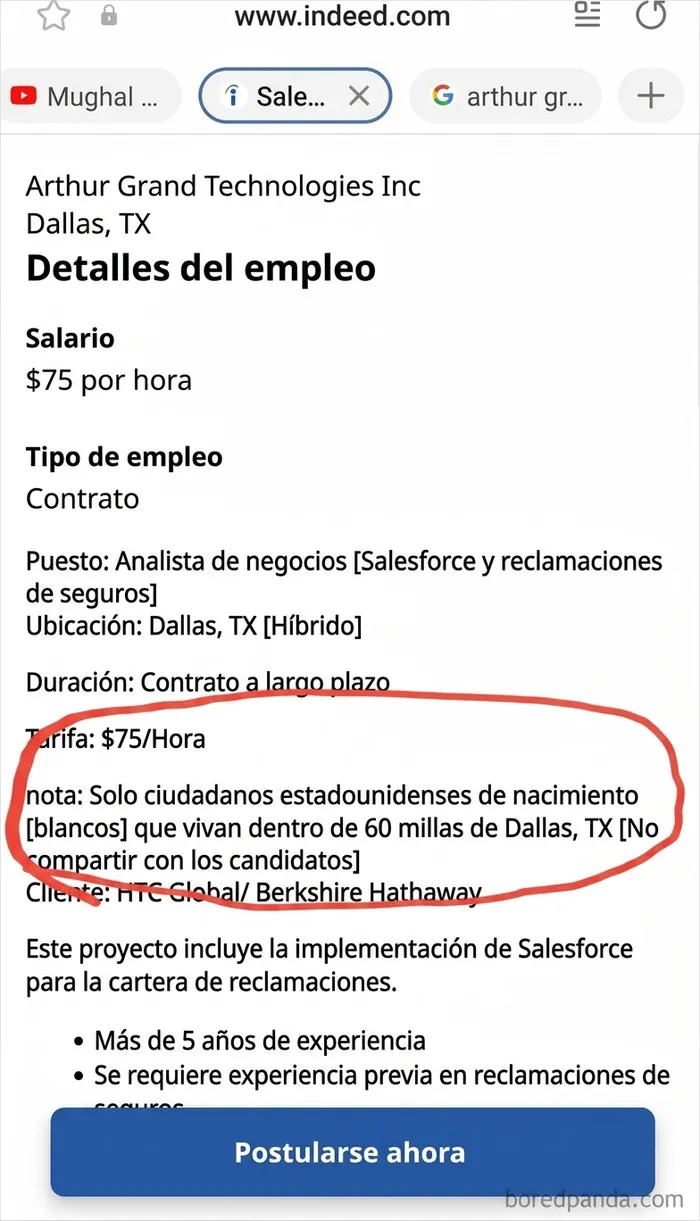 Oferta de trabajo