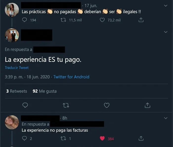 La experiencia no paga facturas