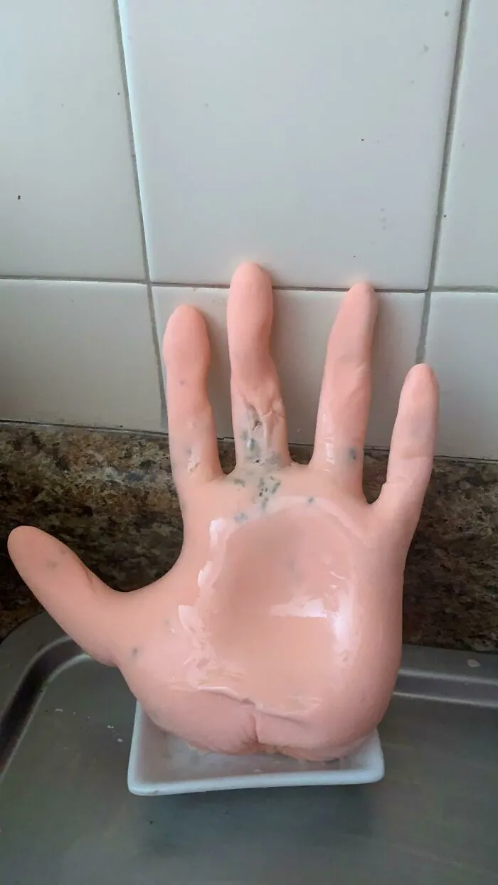 Jabón de mano, literalmente