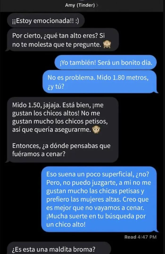 Antes mencionó que la altura no le importaba...