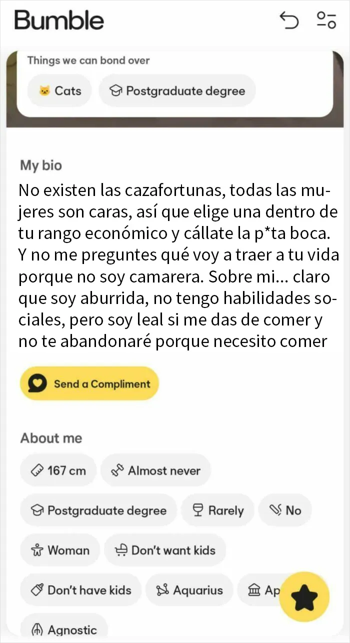 Encontrada en Bumble